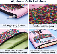 Just A Girl Who Loves Books, Book Cover with Zipper, Gift for Nerd Book, 11 x 8.5 Inches, Washable Fabric