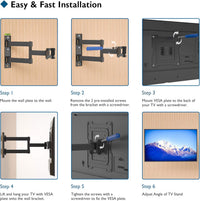 BONTEC TV Wall Bracket Mount for most 13-43 Inch LED/LCD/OLED Flat TVs/Monitors, Swivel Tilt, Extendable and Retractable TV Wall Mount With Articulating Arms up to 35kg, Max VESA 200 x 200mm