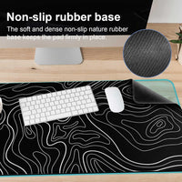 DAWNTREES 900 x 400 x 3 mm Desk Pad,Extended Contour Mouse Mat for Home and Office,Large Gaming Mouse pad Laptop Keyboard Mat with Non-Slip Rubber Base,Stitched Edges