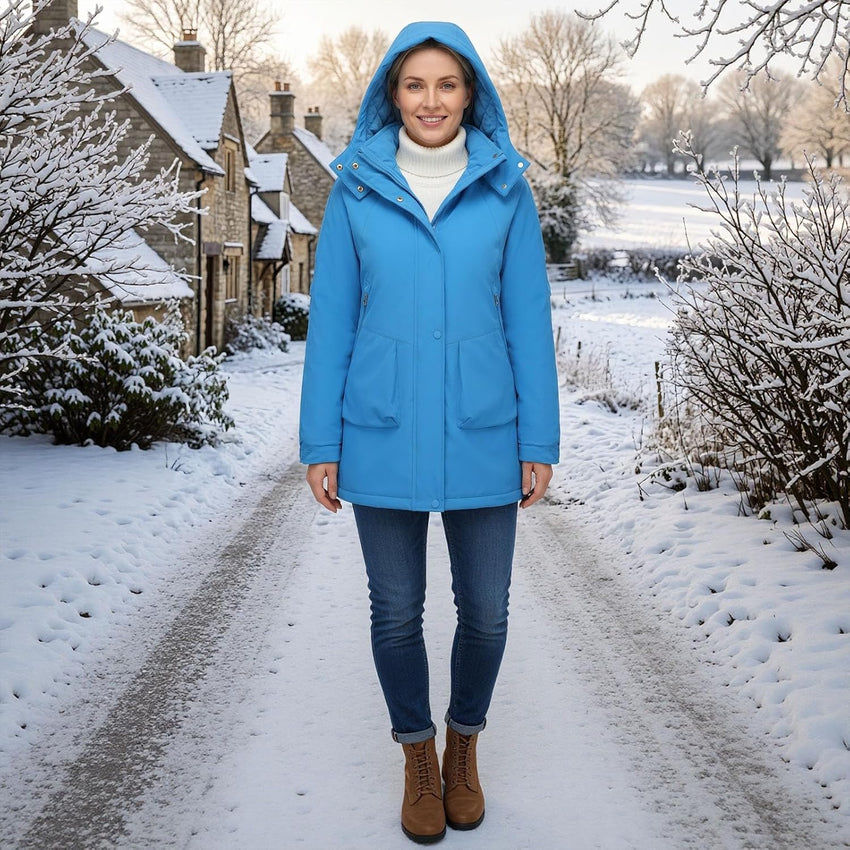 Women's Waterproof Softshell Jacket Fleece-Lined Warm XXL Long