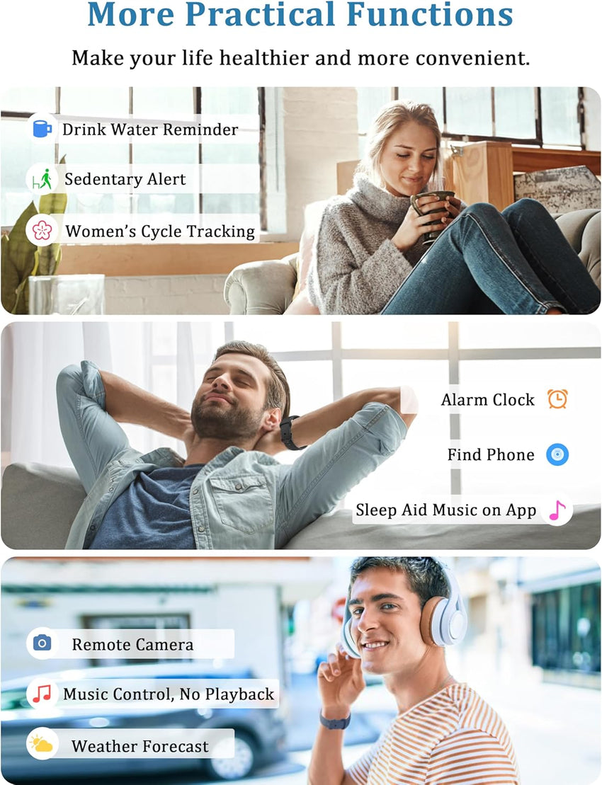 LODIMEKE Smart Watch, Alexa Built-in, Answer/Make Calls 44mm Smartwatch Women Men, 1.83" Sports Watch IP68 Waterproof, Heart Rate SpO2 Sleep Stress Monitor, Step Counter Watch for Android & iOS Phone