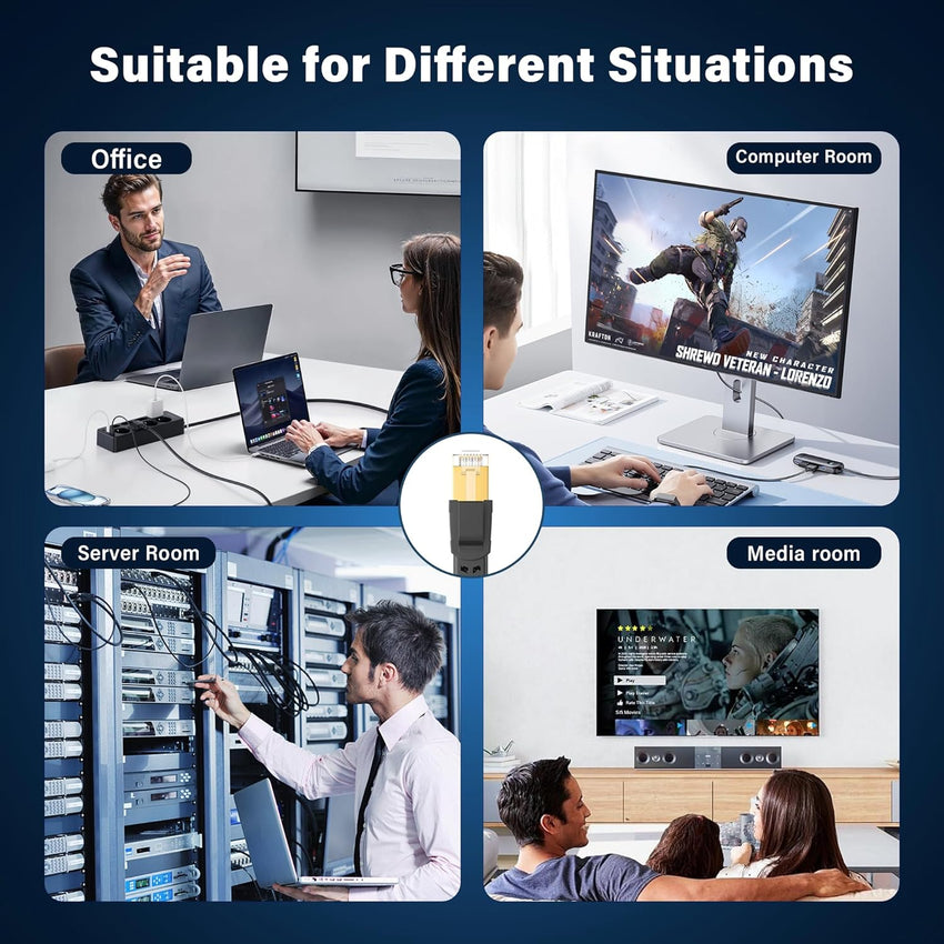 Cat 8 Ethernet Cable 3M, Nylon Braided High Speed Heavy Duty Network LAN Patch Cord, 40Gbps 2000Mhz SFTP RJ45 Flat Gigabit Internet Cable Shielded in Wall,Indoor&Outdoor for Modem/Router/Gaming/PC