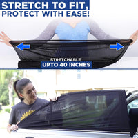 Car Window Shades for Baby Stretchable Breathable Sun Protection - Pack of 2