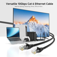 Cable Matters 10Gbps 5-Color Combo Snagless Cat 6 Ethernet Cable, 1ft | Multicolored: Black/Blue/White/Green/Red, 24 AWG Bare Copper, Cat 6 Cable