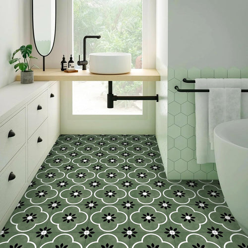 Alwayspon 20 Pcs Retro Green Floor Stickers â 20cm x 8inch