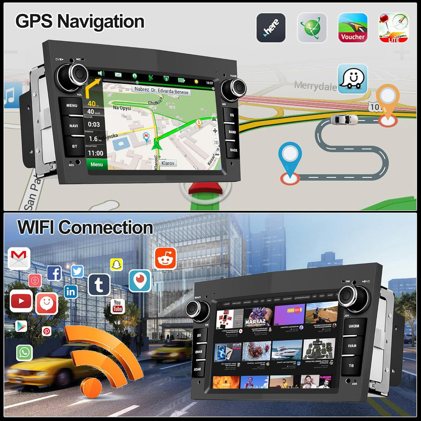 CAMECHO Android 13 7.0 inches Car Stereo for Opel Corsa d/Astra h/Zafira b/Meriva/Vivaro