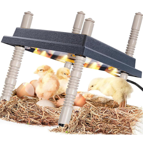 Chick Brooder Heating Plate 10in Adjustable Angle Height Easy Clean Thermostat Black 10Ã10in Safe