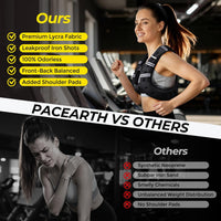 PACEARTH Weighted Vest with Ankle/Wrist Weights 7.3 kg Body Weight Vest with Reflective Stripe, Size-Adjustable Workout Equipment for Strength Training, Walking, Jogging, Running for Men Women
