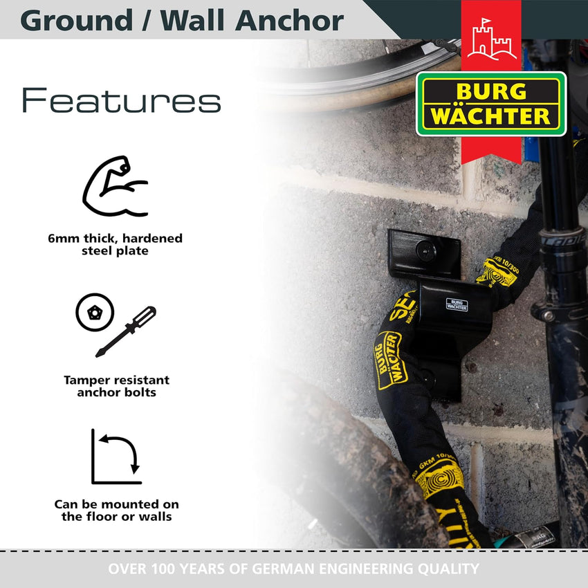 High Security Ground/Wall Anchor Sold Secure Diamond & Gold NO BOLTS INCLUDED GA1