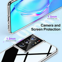 HOOMIL Case for Samsung Galaxy S21 Ultra 5G, Non-Yellowing, Drop Protection, Anti-Scratch Transparent Hard Back Phone Cover - Black