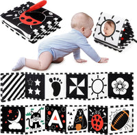 URMYWO Baby Toys 0-6 Months, Black and White Sensory Toys Brain Development, Tummy Time Toys, Soft Baby Book, Baby Essentials for Newborn 0-6-12 Months Montessori Toy Gifts