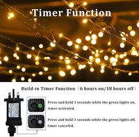 YOSION 30M LED String Fairy Lights On Dark Green Cable with Various Light Effects, Ideal for Christmas Tree, Xmas, Party,Wedding,ETC (Warm,300 LEDs)