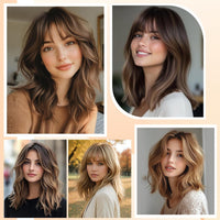 Human Hair Topper Side Bangs 9x12cm TâShaped HandâStitched Base 360Â° Coverage 13g â Medium Brown #4