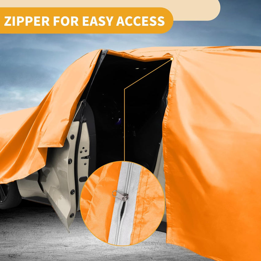 Universal Truck Cover Waterproof Aluminum Full Exterior Left Side Zipper Ã¢ÂÂ Orange 243-250in