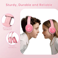 Candy Bila Kids Headphones, Wired Headphones for Kids Over Ear with Microphone, 85/94dB Volume Limiter Headphone for Girls Boys, Foldable Headphone for Learning & Entertainment,Gradient Purple
