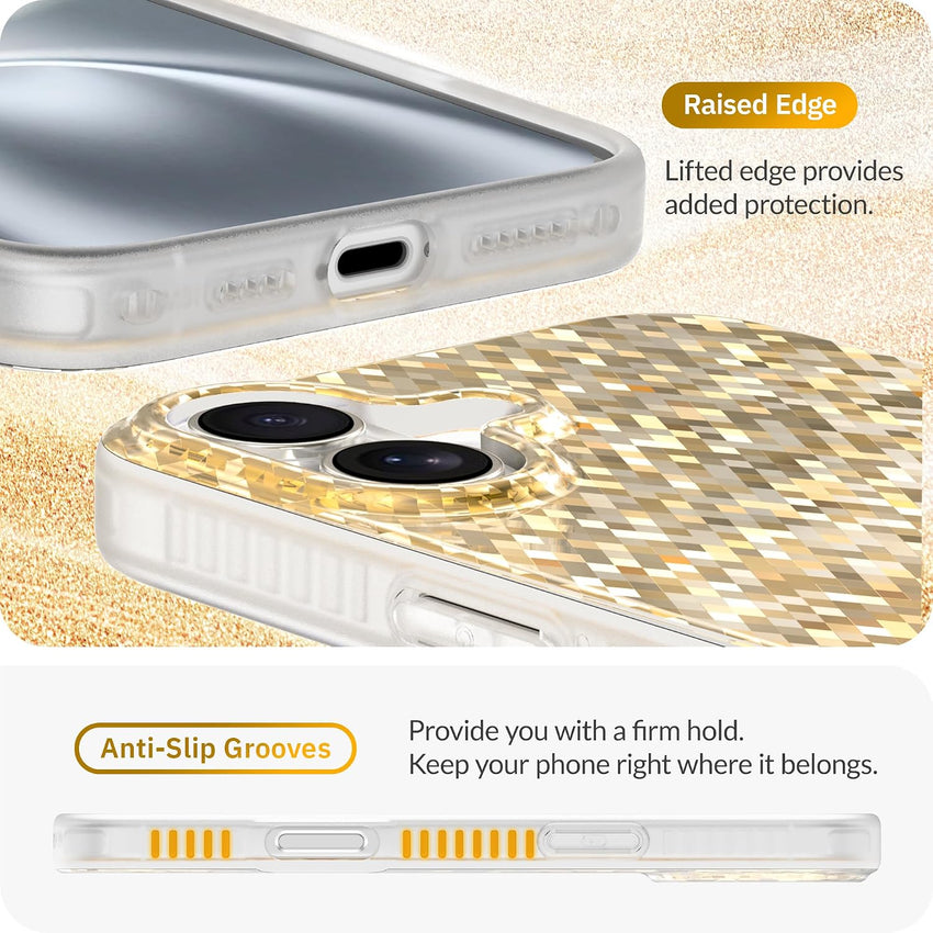 LONLI Hue - for iPhone 16 Plus Case - White Pearl Tort Phone Case - Cute, Unique and Aesthetic Phone Cover - [360^0 Shock-Absorbent Bumper] - [4 Airbag Cushioned Corners]