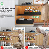 Pull-Out Cabinet Organiser 2-Pack Extendable Slide-Out Drawers Nano Tape or Screws â 43D x 30-50W x 5.8H cm