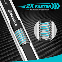 DURATECH Universal Combination Wrench Set, Adjustable Spanner Set, 2-Piece Multifunctional Wrench Set, Total Box-end Ring Spanner Set, 44-in-2, Metric & SAE, 5mm to 27mm & 3/16" to 1-1/16"