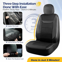 2 Pack Front Memory Foam Car Seat Covers, Breathable 4D Mesh, Universal Fit Black