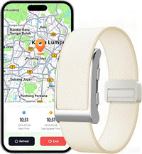 Screenless GPS Fitness Tracker Heart Rate Sleep SpO2 Fall Detect SOS Pedometer Nylon Band cream