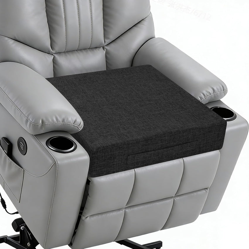 Recliner Cushion Non-Slip Padded Support Black 50x50x10cm