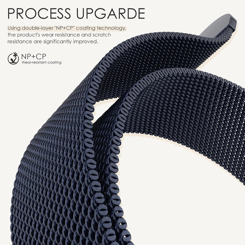 Original BLACK Milanese Loop Compatible with Apple Watch Straps 38mm 40mm 41mm 42mm 44mm 45mm 46mm 49mm Women & Men, Magnetic Clasp Adjustable Metal Bands for iWatch Series 10 9 8 7 6 5 4 3 2 1,Ultra,SE