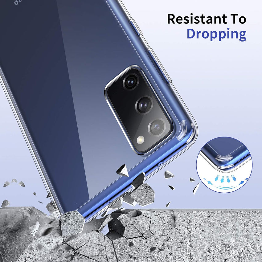 UNBREAKcable Case for Samsung Galaxy S20 FE 5G - Clear Shockproof Hard PC Back & Soft TPU Bumper Protective Cover for Galaxy S20 FE 6.5inch [Anti-Yellow & Anti-Scratch] -Transparent