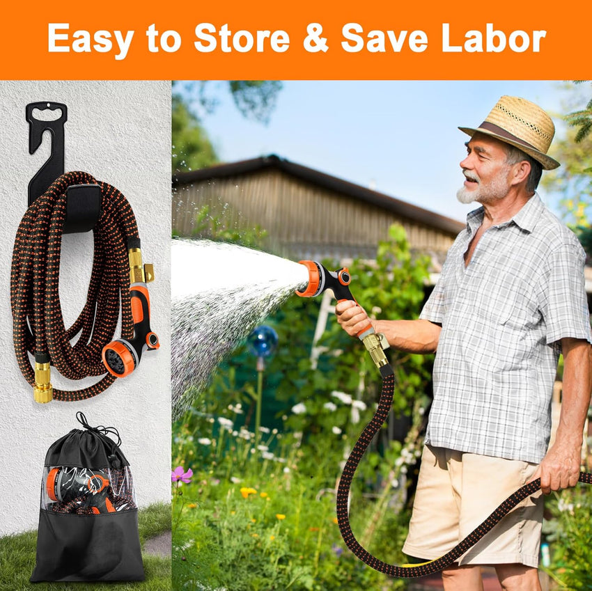 Expandable Garden Hose Flexible Retractable 10âFunction Spray â 50ft