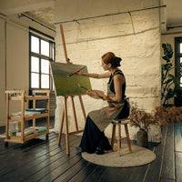 MEEDEN Painting Wooden Artist Easel: Solid Beechwood Display Easel Hold Canvas up to 109cm - Adjustable Art Easel Stand for Adults Beginner Studio Gallery Exhibition - Natural
