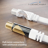 KabelDirekt â 4K Aerial TV Antenna Cable â 3ft, M/F, White | Male to female connectors for DVB-C, DVB-T, DVB-S