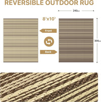 Outdoor Rug Recycled Plastic Waterproof Reversible UV Resistant Modern Carpet â 240x300cm Beige