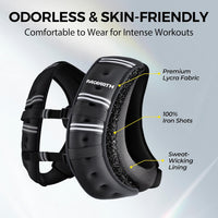 PACEARTH Weighted Vest with Ankle/Wrist Weights 7.3 kg Body Weight Vest with Reflective Stripe, Size-Adjustable Workout Equipment for Strength Training, Walking, Jogging, Running for Men Women