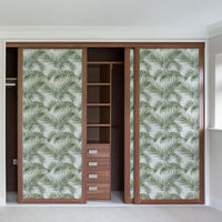 Hode Self Adhesive Wallpaper Green Leaf, Patterned Sticky Back Plastic Roll, Bathroom Kitchen Cupboard Worktop Vinyl Wrap for Furniture Table 90cmx6m