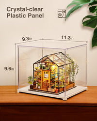 Rolife Acrylic Display Case 28.7 x 23.7 x 24.4 CM Dust Proof Clear Plastic Display Cabinet Cube Box Stackable for Minifigure Miniature House Model Kits Collectables Action Figures Storage DF03L
