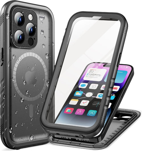 Cozycase for iPhone 14 Pro Max Case Ultra Waterproof for MagSafe - 360 Heavy Duty Shockproof/IP68 Dustproof/Double Full Body/Front and Back 14 ProMax Protective Case with Screen/Camera ProtectorMatte