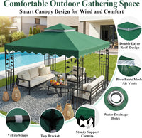 3x3m Gazebo Replacement Top 2-Tier Waterproof UV Resistant with Mosquito Net Top Only