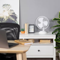 Russell Hobbs 9" Inch, Portable Desk Fan, 2 Speeds, Wide-Angled Oscillation, Quiet Operation, Perfect for Bedroom or Office, White - RHPDF0921