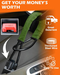 Upgraded Steering Wheel Lock with High Visibility Metal Head â Green