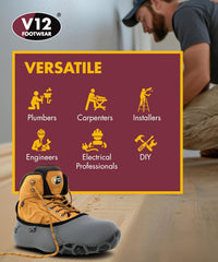 V12 MukGuard Reusable Overshoes LARGE - Washable, Slip-Resistant & Heavy-Duty Shoe Covers - Reusable Overshoes with Neoprene Upper & Rugged Grip Sole - Boot Cover for Work, DIY & Tradesmen - L (09/10)