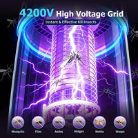 Electric Fly Zapper Lamp 365nm UV Mosquito Killer 4000mAh Ultra-Quiet Night Light
