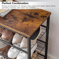 HOOBRO Shoe Rack Tall, Large Capacity Shoe Storage Organizer, 12-Tier Shoe Rack for 44-55 Pairs of Shoes, 75 x 28.5 x 194.5cm, Adjustable Metal Shelves, Shoe Storage Unit, Rustic Brown EBF51XJ01