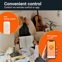 KOnighaus 450 W Smart Dual Infrared Heater Wi-Fi App Control with Remote Control Including Towel Holder Feet and Mounting Material Colour: White