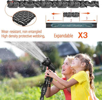 Expandable Garden Hose 7-Function Spray Gun Flexible Retractable â Black 15m/50ft