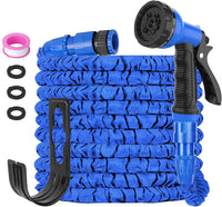 Expandable Garden Hose 30m (100ft) 8-Mode Spray Gun 3x Flexible Non-Kinking â 3/4in & 1/2in Connectors