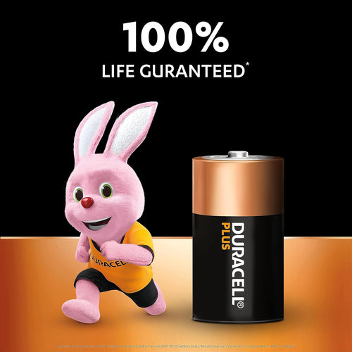 Duracell Plus D Batteries (4 Pack) - Alkaline 1.5V - 100% Life Guaranteed - Reliability For Everyday Devices - 0% Plastic Packaging - 10-Year Storage - LR20 MN1300