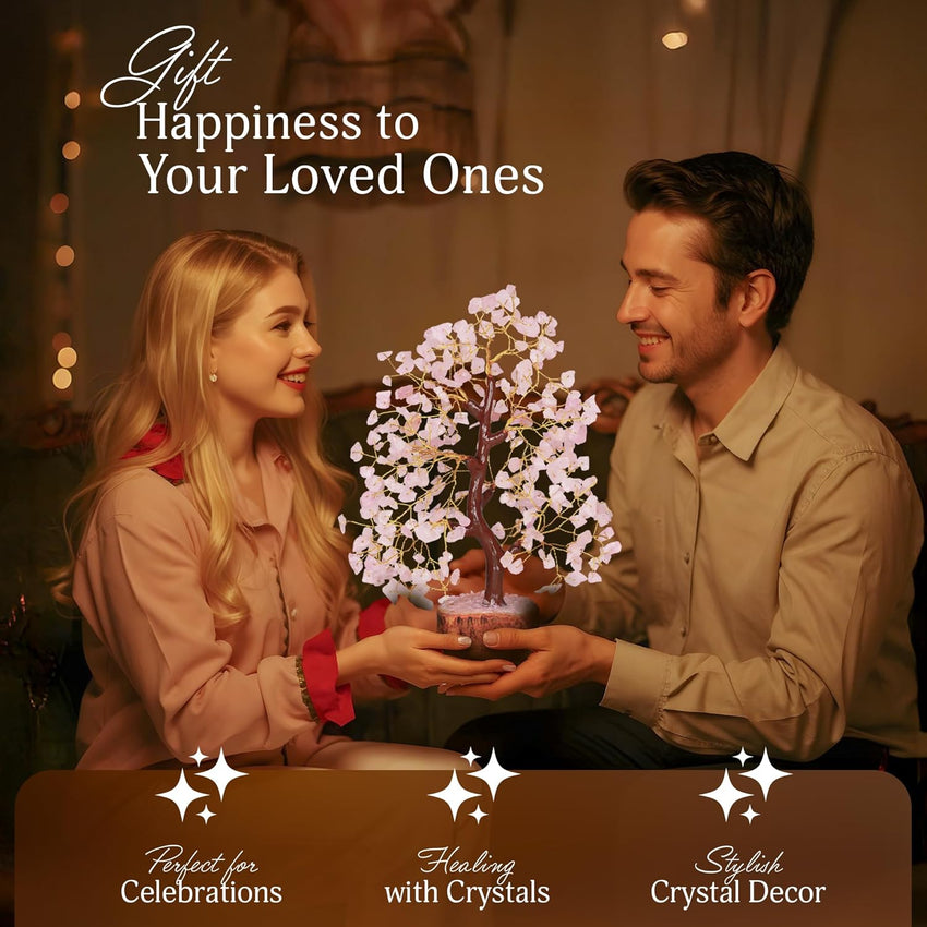 YATSKIA Rose Quartz Tree Chakra Gem Tree for Positive Energy â Home Decor Gift