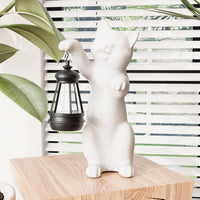 Solar Powered Garden Resin Statue Lights, 10 Inch Waterproof Outdoor Animal Cute Cat Figurine Lights, Suitable for Patios, Balconies, Lawns, Courtyards, Etc(Hand)