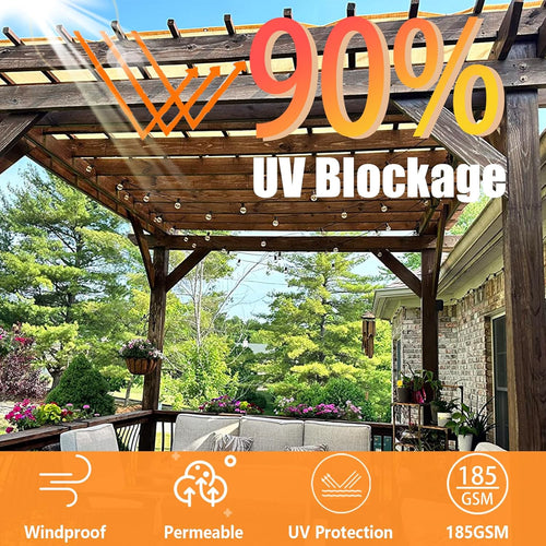 Sun Shade Cloth 90% UV Protection 8x10ft â Beige