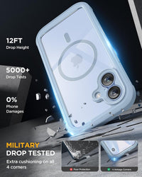 Magnetic Case for iPhone 17 with Built-in Glass Screen Protector, Camera Control Button â Light Blue