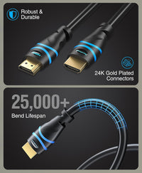 BlueRigger 8K HDMI Cable (1M, 8K 60Hz HDR, 4K 120Hz, High Speed 48Gbps with Ethernet, eARC, 3D, HDCP 2.3) - Compatible with PS5, Xbox, Roku, Apple TV, Switch, PC